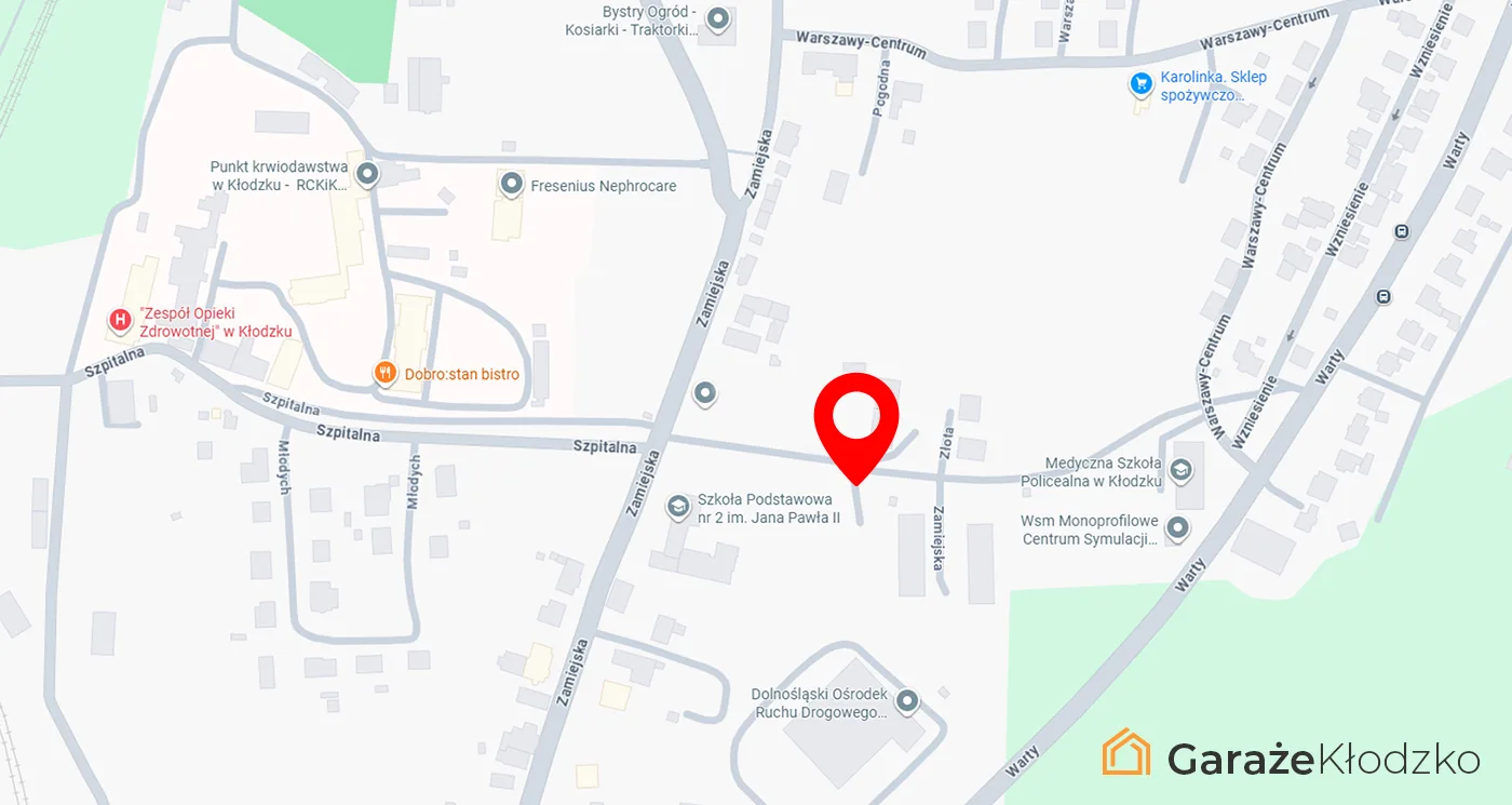 Garaże Kłodzko - lokalizacja - Zamiejska Garaże Kłodzko - lokalizacja - Zamiejska